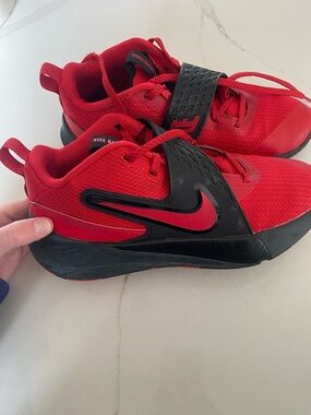 Nike Kids Red and Black Basketball  Sneakers